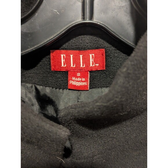 Elle Size Small Black Button Up Peacoat With Bow Coat - Picture 6 of 8